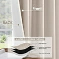 thumbnail image 5 of 100% Blackout Curtains 108 Inch Long 2 Panels Set for Bedroom, Thick Luxury Faux Linen Black Out Curtain Room Darkening Back Tab Pleat Window Textured Drapes with Hooks for Living Room, Beige, 5 of 13