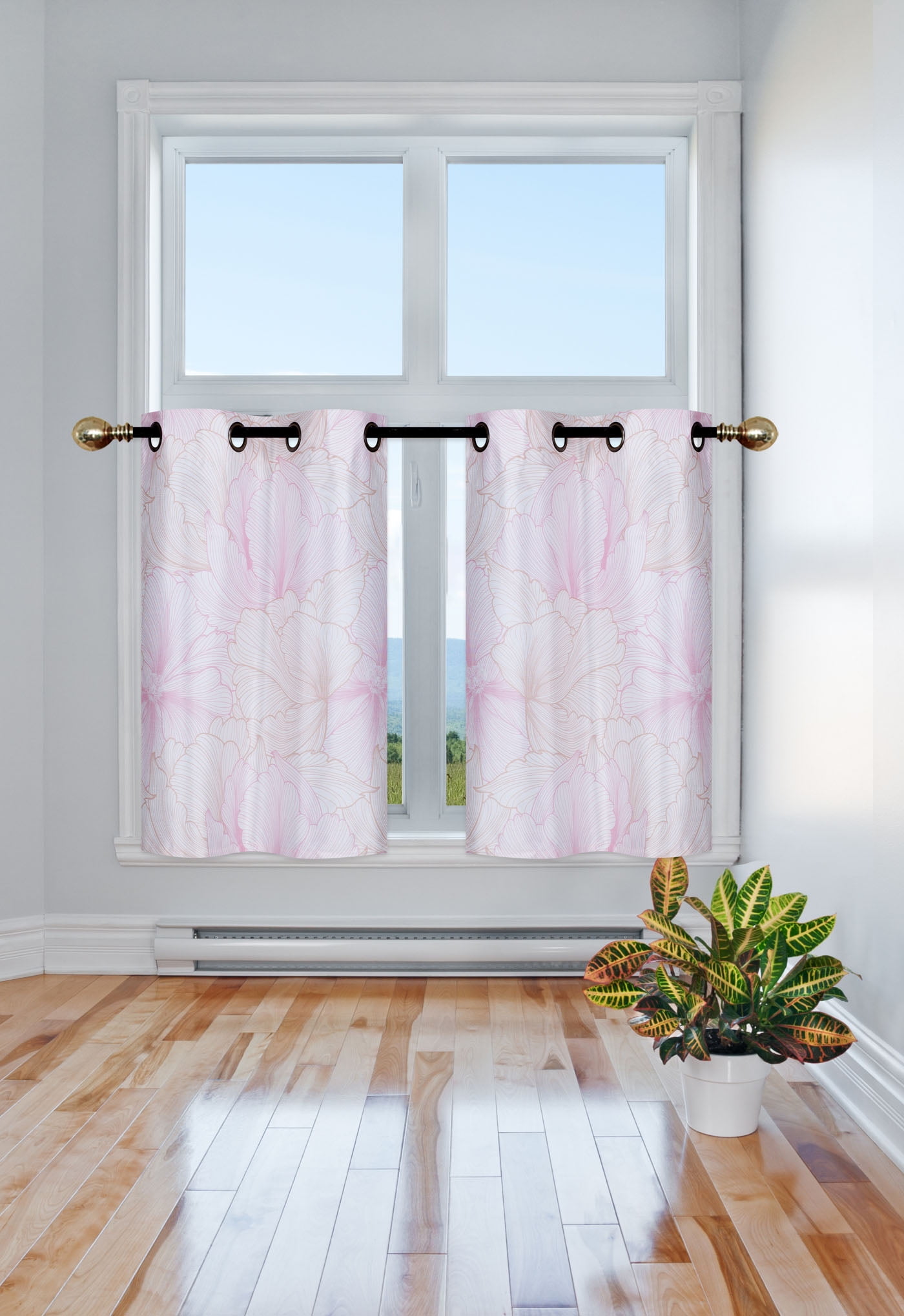 SOPHISTICATED 1 SINGLE PANEL FLORAL PRINTED WINDOW CUTAIN BLACKOUT STYLE #2 
