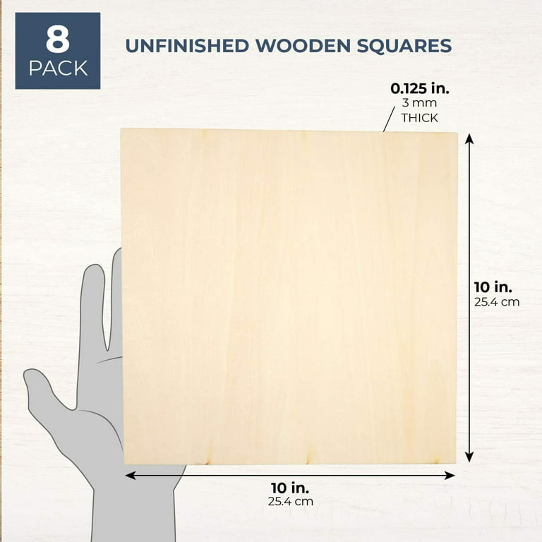 Thin Basswood Sheets, Wood Squares for Crafts 10x10, 3mm Plywood