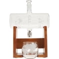 thumbnail image 6 of NutriChef Home Bar Glass Barrel Whiskey Carafe Alcohol Decanter Set w/ Glasses, 6 of 9