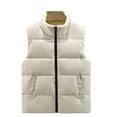 thumbnail image 2 of dzxyzu Men's Winter Vests Warm Fleece Lined Puffer Jackets Casual Quilted Outerwear Padded Sherpa Coat White, 2 of 9