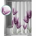 thumbnail image 3 of Small Stall Shower Curtain 48x72 Inch Narrow Half Size Pink Tulip Bath Curtains Bathroom Decor Spring Floral Pastoral Flower Aesthetics Waterproof Fabric Shower Curtain Set with Hooks 48 Inch, 3 of 6