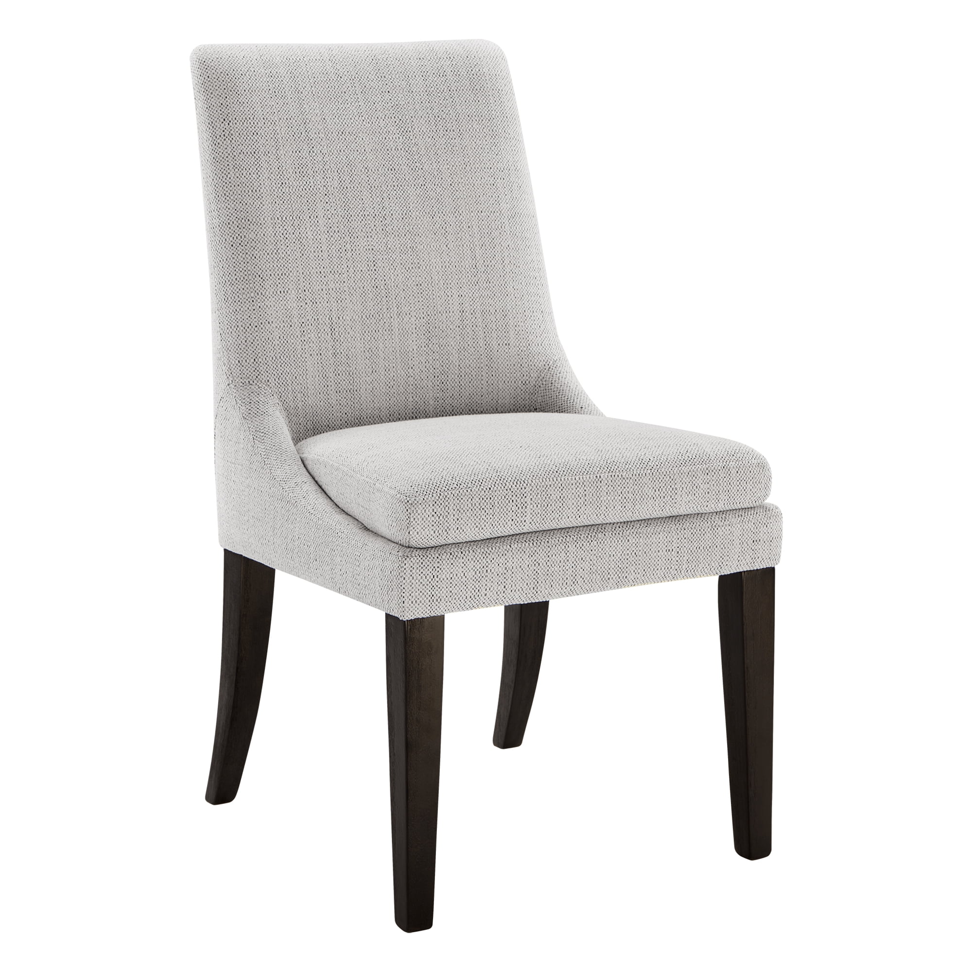 Spruce & Spring Modern Upholstered Dining Chair with Double-layed Cushioned Seat Set of 2, Ivory White