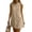 09#Khaki, variant on Mini Dress for Women Solid Linen Crew Neck Summer Vacation Going Out Cute Short Dress Yellow L