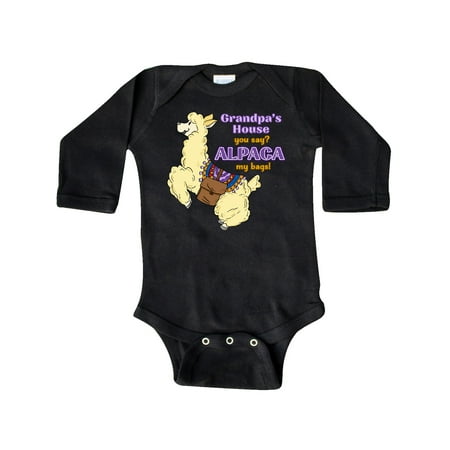 

Inktastic Cute Jumping Alpaca-Grandpa s House You Say ALPACA my bags! Gift Baby Boy or Baby Girl Long Sleeve Bodysuit
