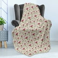 thumbnail image 4 of Floral Soft Flannel Fleece Throw Blanket, Spring Time Flowers Spread Bouquet on Pastel Tone Backdrop Pattern, Cozy Plush for Indoor and Outdoor Use, 70" x 90", Grey Yellow Multicolor, by Ambesonne, 4 of 5