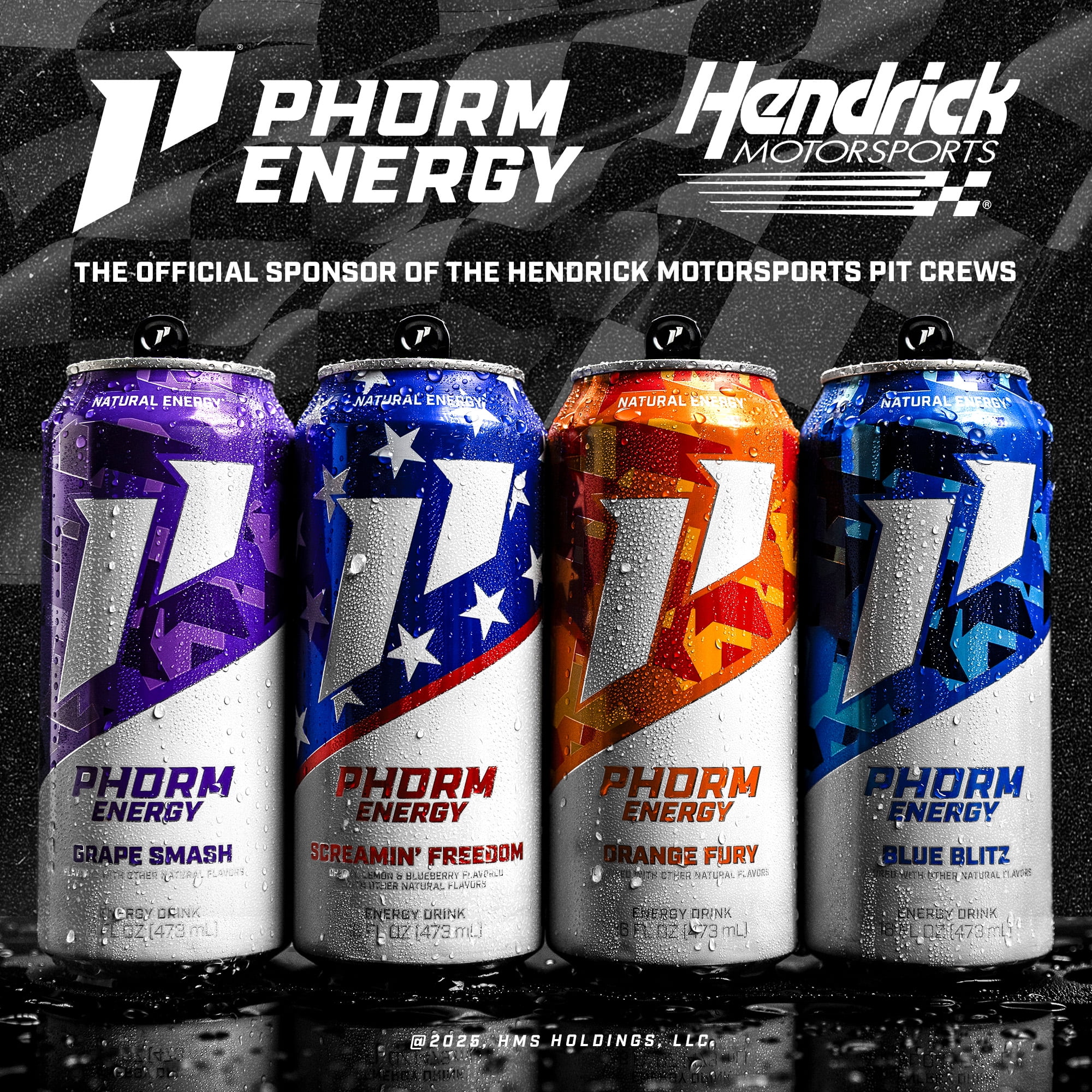 Phorm Sugar Free Energy Drink, Blue Blitz Raspberry Flavor, 16 fl oz Cans, 12 Pack, 200mg Caffeine