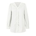 thumbnail image 3 of Patlollav Up to 65% off Fashion Womens V-Neck Long Sleeve Casual T-Shirt Top Solid Blouse, 3 of 6