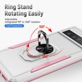 thumbnail image 5 of Nalacover Rugged Case for Google Pixel 8 with Rotated Ring Holder Kickstand Bracket, Military Grade PC + TPU Shockproof Cover with Magnetic Car Mount Lens Protective Case, White + Pink, 5 of 10