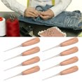 thumbnail image 1 of Outil de Raccordement à Manche en Bois, Compact 8 Pcs Raccordement en Cuir Professionnel pour Pinceau pour Papier, 1 of 8