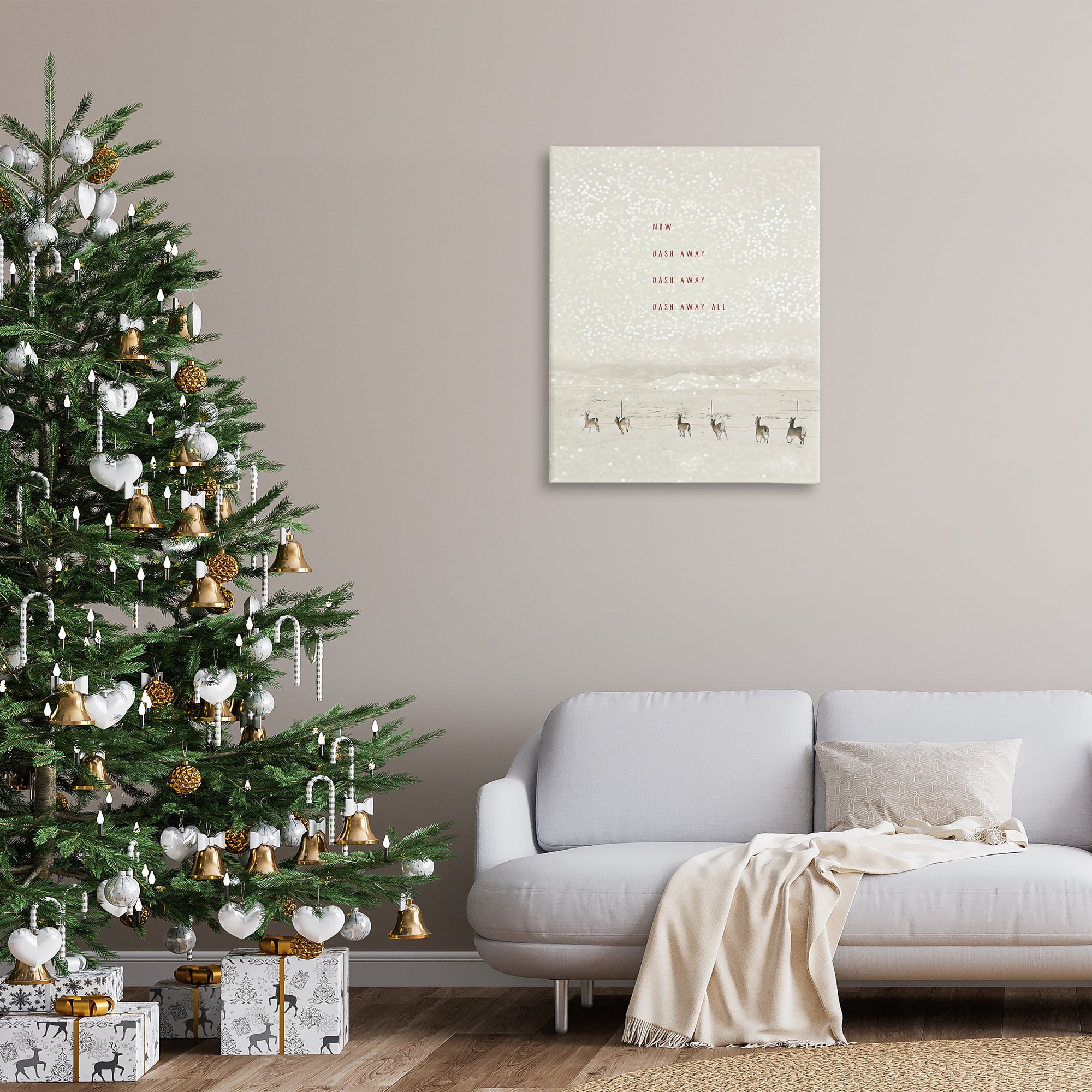 Stupell Industries Dash Away Winter Poem Landscape Painting Gallery Wrapped Canvas Art Prints Wall Art, 30 x 40