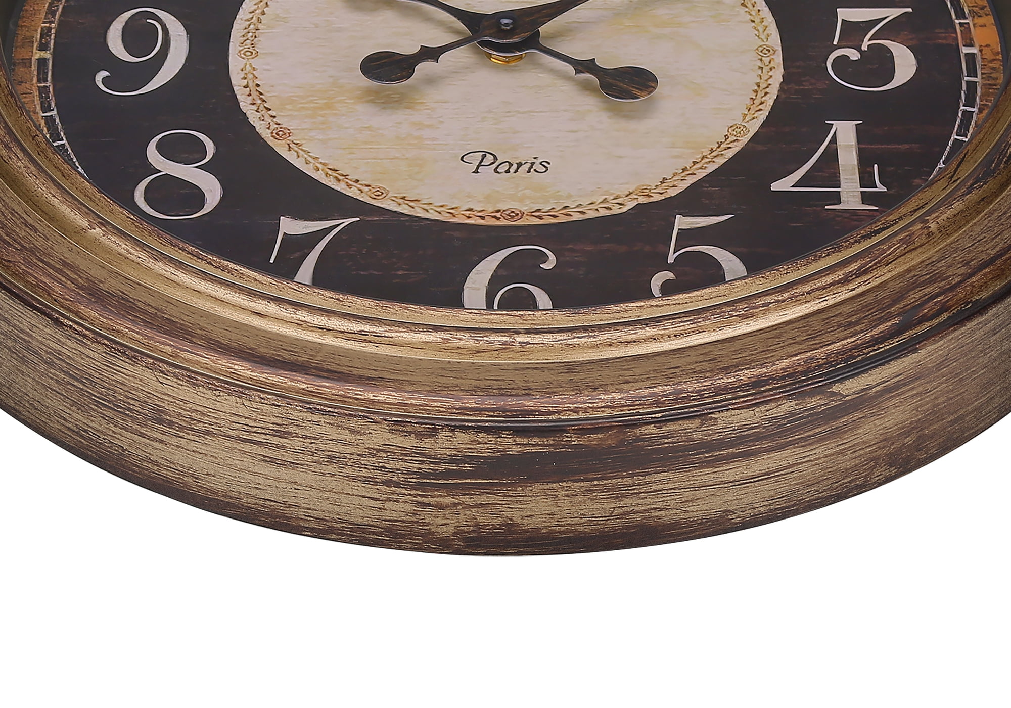 Clocks - 18" Round - Wall Clock - Antique Brown - Traditional