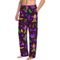 thumbnail image 2 of Uemuo Mardi Gra2 Pattern Men's Wide Leg Palazzo Lounge Pants with Pockets Light Weight Loose Comfy Casual Pajama Pants-Large, 2 of 9