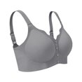 thumbnail image 5 of VISALY Front Closure Jelly Bras for Old Women Wireless Push Up No Underwire Full Coverage Seamless Comfy Front Snap Support T-Shirt Bras Soft Supportive Compression Convenient Bras Grey Xxl, 5 of 8