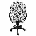 thumbnail image 3 of Leaves Office Chair Slipcover, Autumn Season in the Woods Themed Monochrome Pattern Deciduous Trees Maple Oak, Protective Stretch Decorative Fabric Cover, Standard Size, Black White, by Ambesonne, 3 of 5