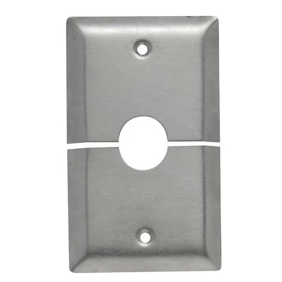 Legrand Pass & Seymour 1 Gang Box Mounted Coaxial Wall Plate, Stainless Steel
