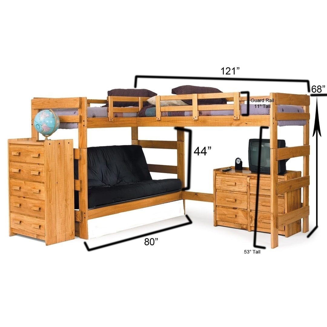 Chelsea Home Furniture Honey Lane Honey L Shaped Futon Loft Bed