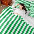 thumbnail image 5 of Manfei Geometric Stripe Twin Bedding,Contemporary Minimalist Bedding Comforter Set, Green White, Reversible 7-Piece, 5 of 6