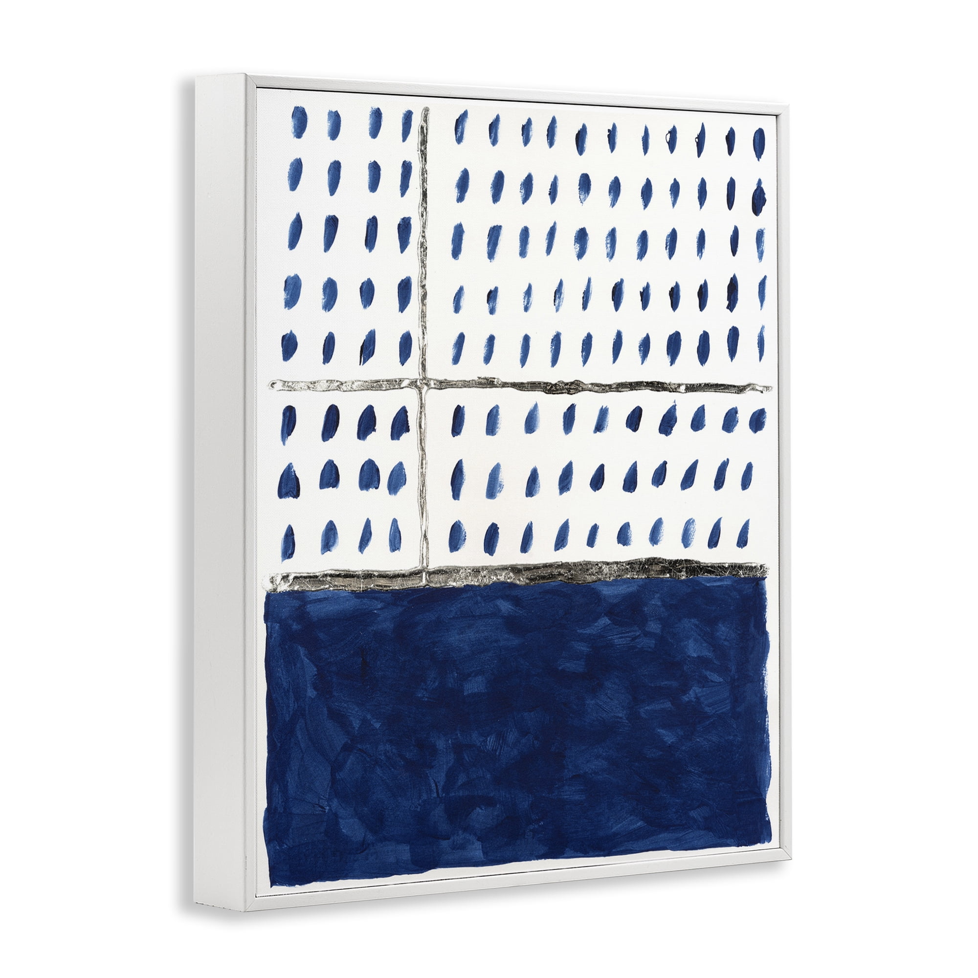 Stupell Industries Modern Dot Pattern Abstract Painting White Framed Art Print Wall Art, 24 x 30