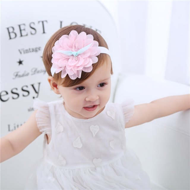 Hermosos accesorios infantiles: diadema de flores de estrellas pequeñas en tono rosa para niñas, diseño suave y duradero, ideal para bebés y niños.