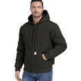 thumbnail image 4 of MANSDOUR Men's Winter Hooded Active Jacket Warm Quilted-Lined Cotton Insulated Casual Outdoor Workwear Coat Black 2XL, 4 of 8