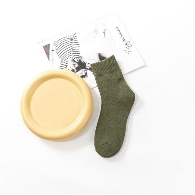 Womens Vintage Winter Soft Warm Thick Cold Knit Wool Crew Socks Multicolor