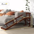thumbnail image 3 of 60" Long Wooden Dog Ramp with Removable Guardrails Non-Slip Surface Brown and Gray Pet Ramp, 3 of 10