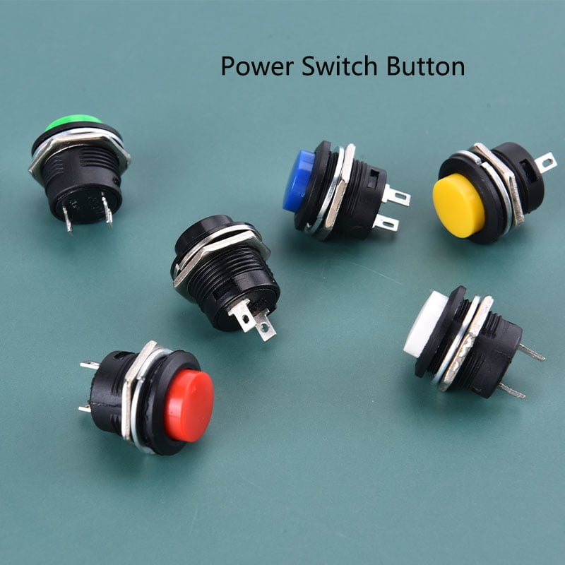 Black 5 Pin 16mm Led Light Metal Push Button Momentary Switch Waterproof 12v 