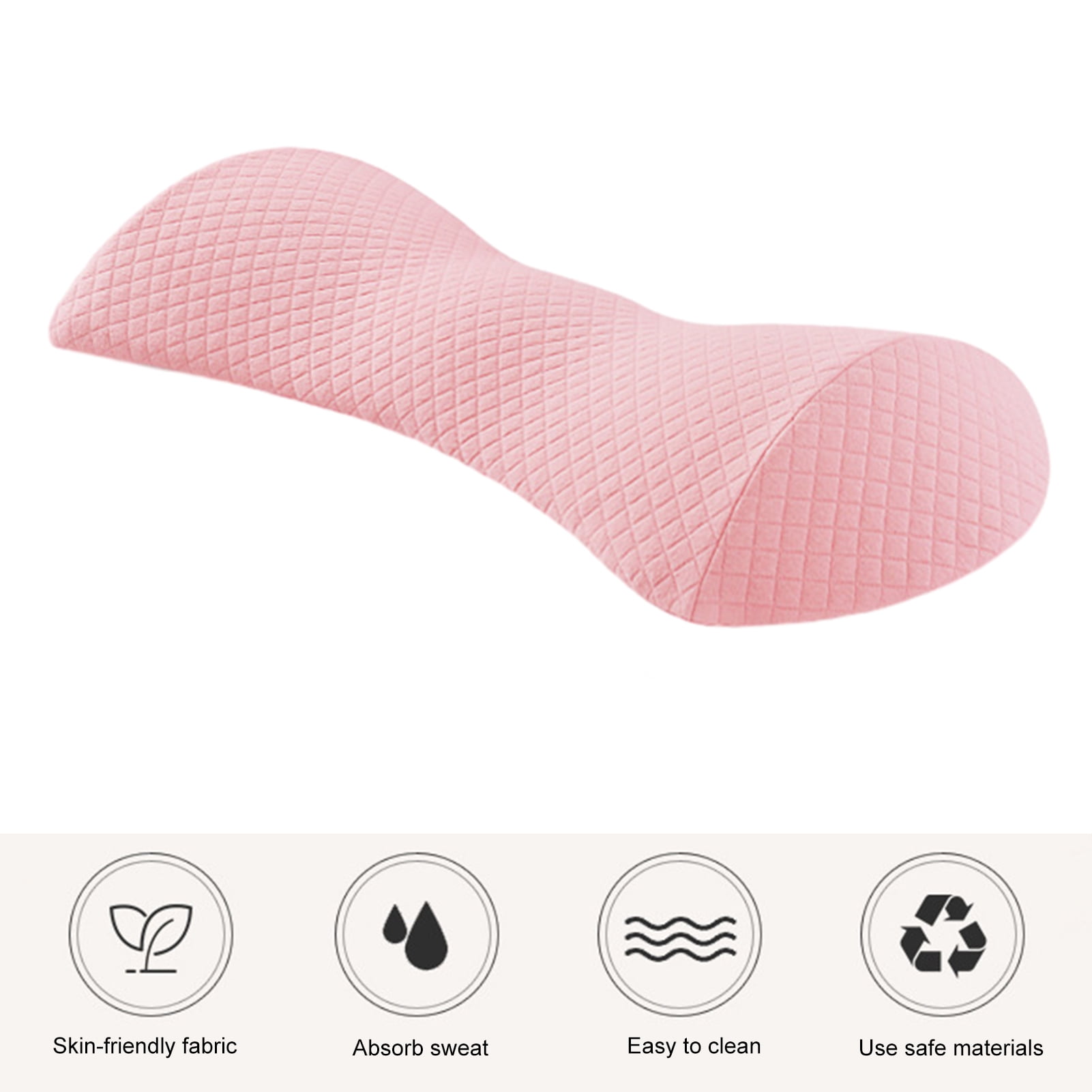 Pebbuoy Waist Pillow Memory Foam Lumbar Support Pillow Pressure-relieving Pregnant Waist Support Cushion for Home Bed