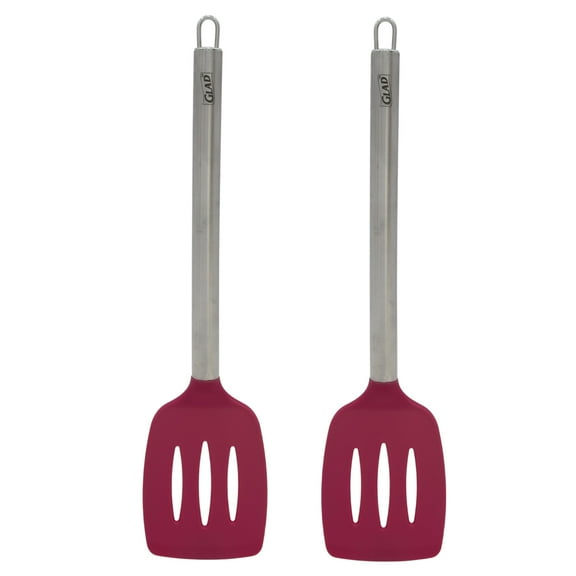 Glad Nylon Slotted Turner Kitchen Tool with Stainless Steel Handle, 2 Pack