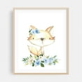thumbnail image 2 of Baby Fox, Forest Animals, Woodland Animals, Boho, Blue Flowers, Boy Nursery - Illustration Watercolor Fox Floral Animal Whimsical Flowers Unframed Wall Art Print 22 x 28 inches, 2 of 13