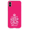 thumbnail image 1 of DistinctInk Clear Shockproof Hybrid Case for iPhone XS Max (6.5" Screen) - TPU Bumper, Acrylic Back, Tempered Glass Screen Protector - Can't Keep Calm I'm Getting Married, 1 of 5