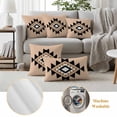 thumbnail image 6 of Black Khaki Boho Outdoor Waterproof Pillow Covers, Aztec Southwest Ethnic Geometric Art Decorative Square Throw Pillowcase Sofa Cushion Sham for Patio/Couch/Chair, 16"x16" 2 Pack, 6 of 8