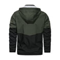 thumbnail image 4 of IYTR Men's Color Block Hooded Windproof Winter Jacket Warm Thicken Fleece Lined Outwear Pockets Zipper Coats Army Green XL, 4 of 6