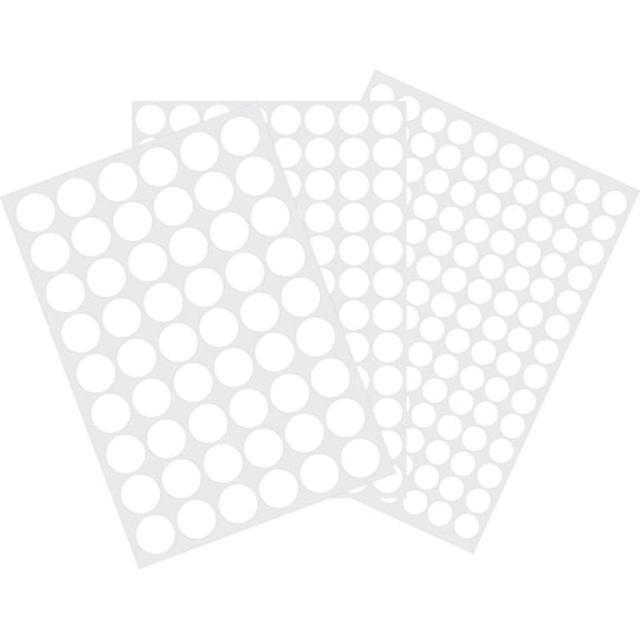 290 Pcs/3 Sheets Screw Hole Cover Stickers, 12 mm/15 mm/21 mm MIX White Screw Covers Self-Adhesive Caps Wood Stickers for Furniture (White)