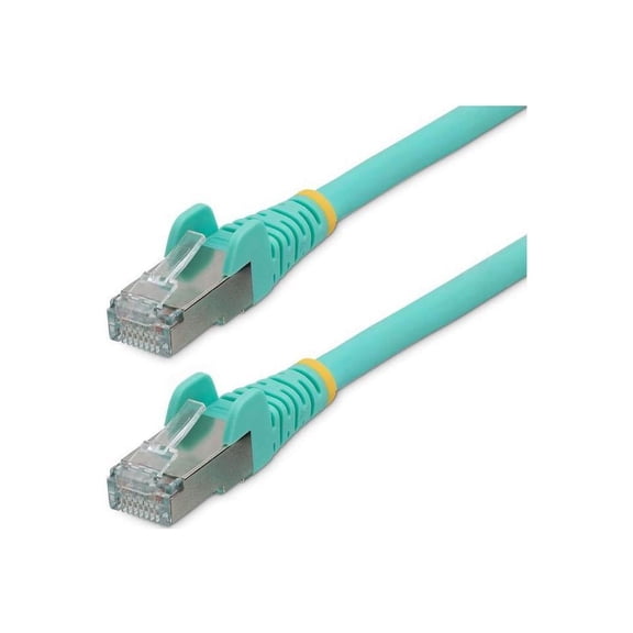 StarTech 20ft CAT6a Ethernet Cable - Low Smoke Zero Halogen (LSZH) - 10 Gigabit 500MHz 100W PoE RJ45 S/FTP Aqua Network Patch Cord Snagless w/Strain Relief (NLAQ-20F-CAT6A-PATCH)