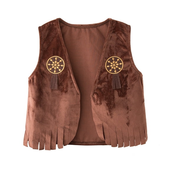 Bovxnpu Girls Outwear Jackets Kids Western Denim Fringe Vests Holiday Casual Jacket Outfits