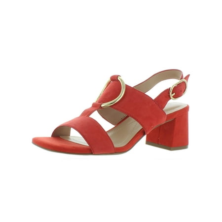 

Alfani Womens Gwenna Leather Strappy Dress Sandals Red 6 Medium (B M)