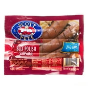 Scott Pete Beef Polish Sausage, 20 oz, Six Count, Packaged in Plastic