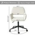 thumbnail image 3 of Homy Casa Chaise de Réception à Hauteur Réglable - Fauteuil Pivotant Rembourré Moderne pour Affaires, Tissu Beige, 3 of 6