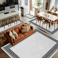 thumbnail image 5 of Gray Geometric 3x5 Area Rugs, Black Greek Key Design Burlap Modern Art Non-Skid Rubber Backing Large Rectangle Rugs - Living Room Bedroom Home Office, Indoor Floor Mat Carpets Washable Rug, 5 of 9
