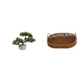 thumbnail image 1 of Bonsái Artificial Con Cesta De Mimbre, Planta Artificial En Maceta Para Centros De Mesa Y Organizador De Cocina. Plato De Fruta De Ratán., 1 of 8