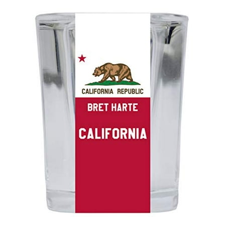 

Bret Harte California Souvenir 2 Ounce Square Shot Glass 4 Pack