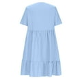 thumbnail image 4 of Sevevn Fashion Women Summer Casual V-Neck Short Sleeve Mini Dress Summer Light Blue L, 4 of 9