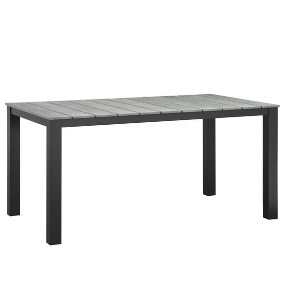 Hawthorne Collection Outdoor Dining Table in Brown and Gray