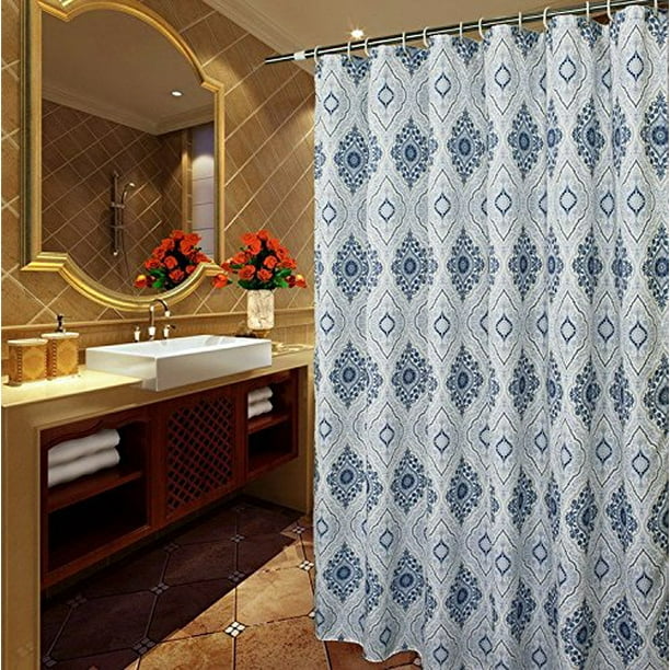 Long Fabric Shower Curtain Liner, Extra Long Shower Curtain 72×78