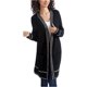 thumbnail image 2 of Lucky Brand Womens Varsity Stripe Cardigan Suéter, Negro, Pequeño Lucky Brand Cárdigan, 2 of 2