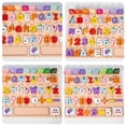 thumbnail image 2 of Muyoka Preescolar Alfabeto Número Forma Rompecabezas de aprendizaje Bloques de madera Rompecabezas Juego de tablero Montessori Juguete Número Contar Forma Clasificación Juguete de educación temprana p Muyoka Hogar, 2 of 6
