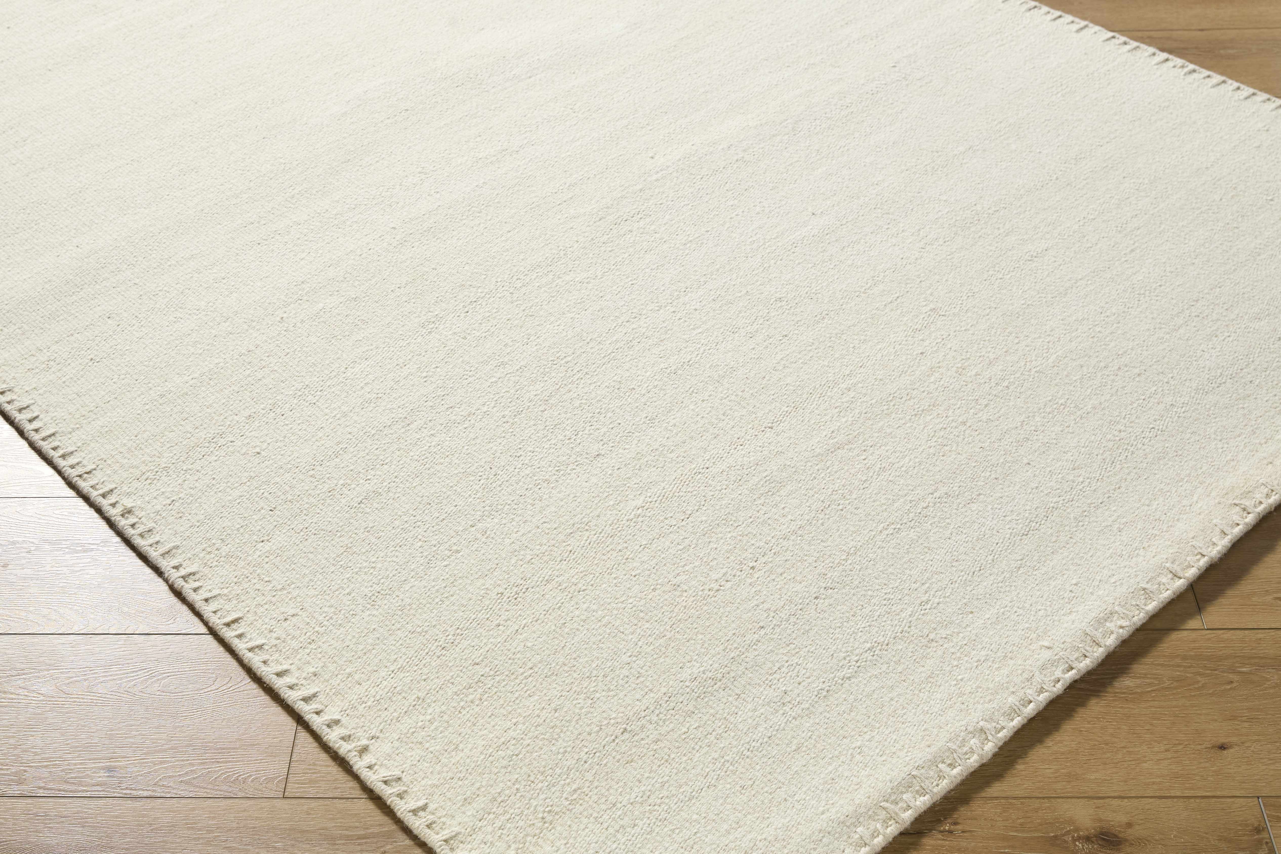 Hauteloom Ayumu Wool Living Room, Bedroom Area Rug - Bohemian, Transitional - Ivory, Cream, Ecru - 6' x 9'