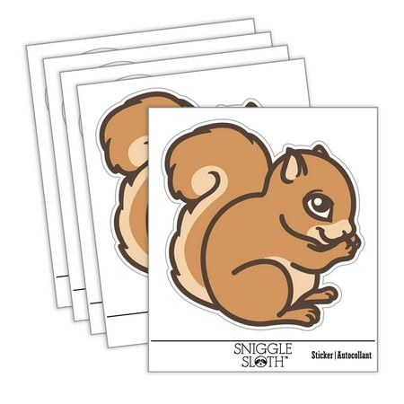 Baby Squirrel Woodland Animal Car Window Bumper Water Bottle Phone Tablet Laptop Waterproof Vinyl Decal Sticker Set 5-Pack - Gloss Finish - 3.0"